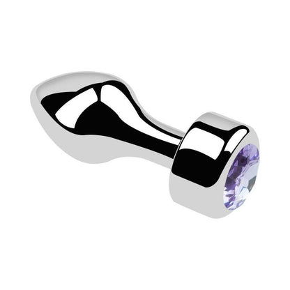 Metal butt plug with purple gem and bullet head