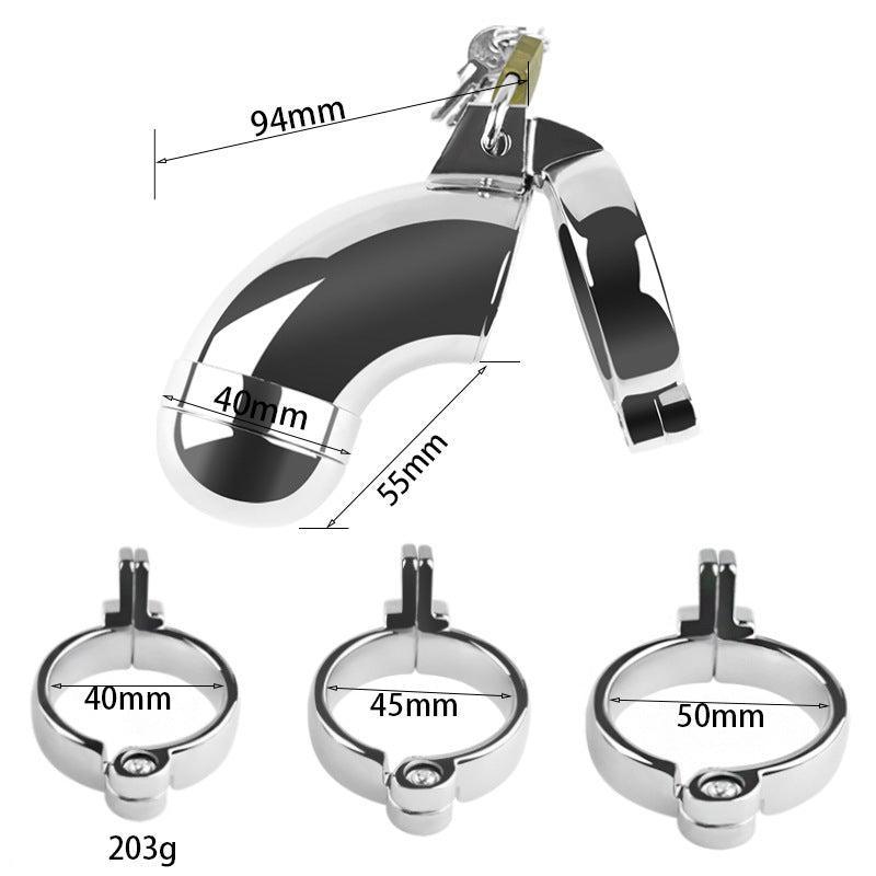 Chastity cage with multiple ring sizes and measurements