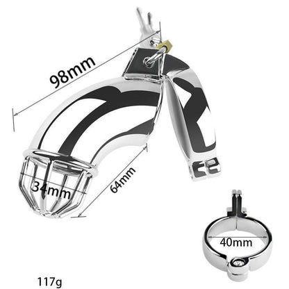 Chastity cage with 40mm ring, 117g weight