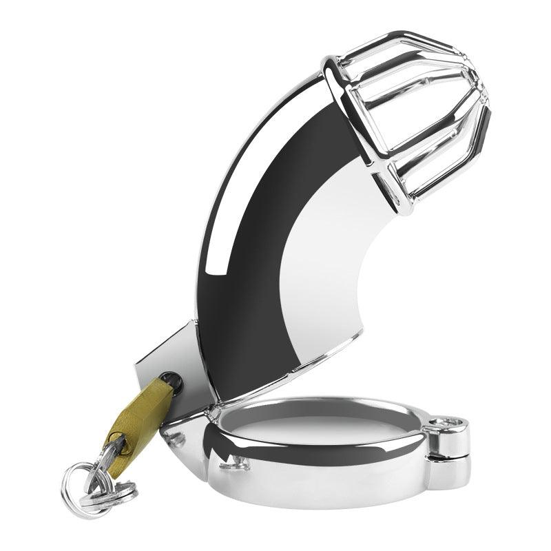 Open metal chastity cage with locking mechanism