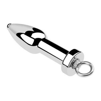 Shiny metal anal cleaning tool with ring