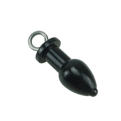 Black metal anal douching kit with ring handle