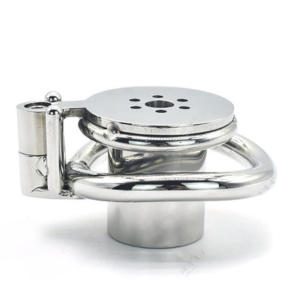 Compact stainless steel chastity cage design