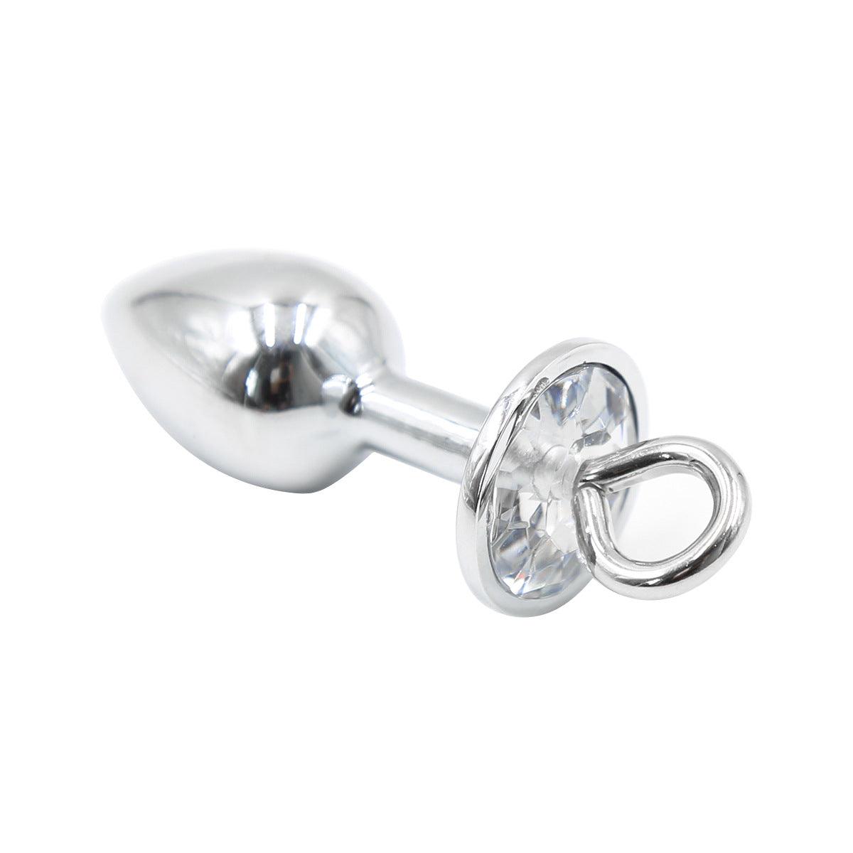 Stainless steel anal plug with loop attachment