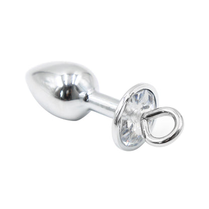 Stainless steel anal plug with loop attachment